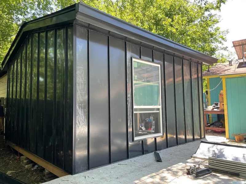 Black standing seam metal wall panels for Metal Roof Installation in Crystal Lake